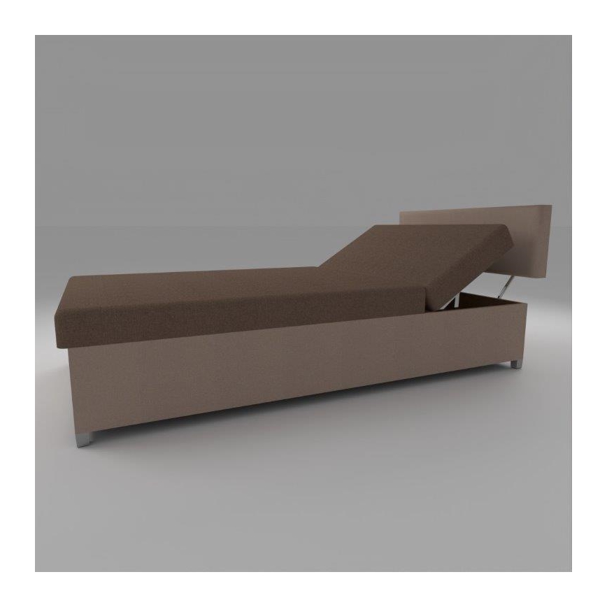 Divano-letto imbottito reclinabile con vano contenitore DALLAS 108x205 cm marrone/marrone scuro