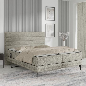 Letto imbottito elettrico regolabile MILA con materassi inclusi, 160×200 cm, grigio