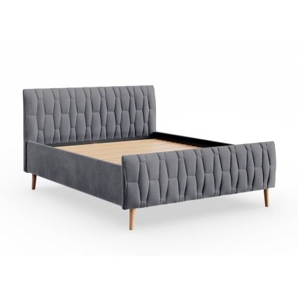 Letto imbottito FLORA 180x200 cm, senza materasso, grigio