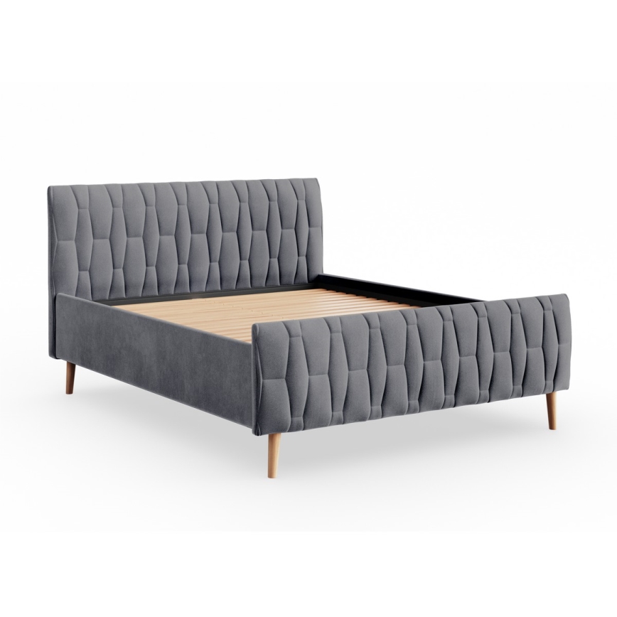 Letto imbottito FLORA 180x200 cm, senza materasso, grigio