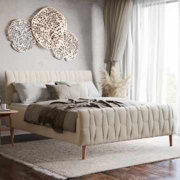 Letto imbottito FLORA senza materasso 160x200 cm beige