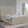 Letto imbottito GINA 160x200 cm con materassi e vano contenitore, beige