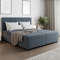 Letto imbottito ISABEL 160x200 con materasso a molle e contenitore, grigio