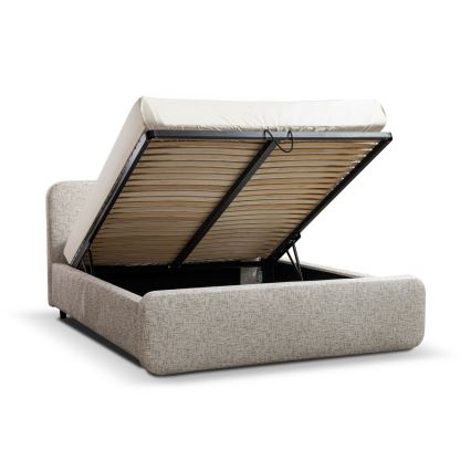 Letto imbottito LAJLA 180x200 cm, senza materasso, beige