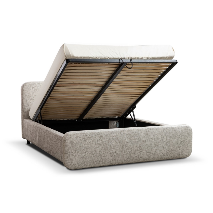 Letto imbottito LAJLA 180x200 cm, senza materasso, beige