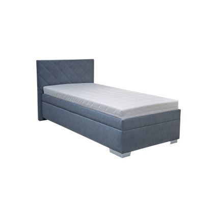 Letto imbottito LANA 90x200 cm con contenitore e materasso, blu