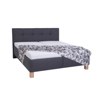 Letto imbottito MARIA 160x200 cm con materasso incluso e vano contenitore, grigio