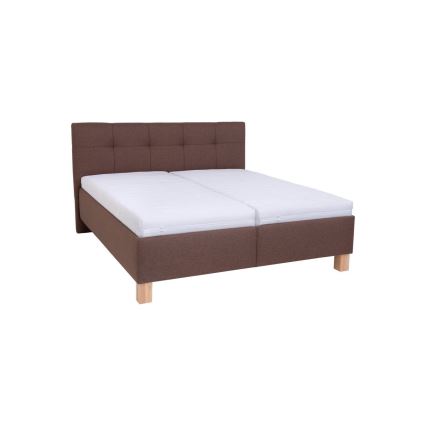 Letto imbottito MARIA con contenitore, 160x200 cm, senza materasso, marrone