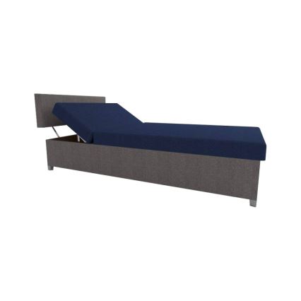 Letto imbottito reclinabile con vano contenitore DALLAS 108x205 cm grigio/blu