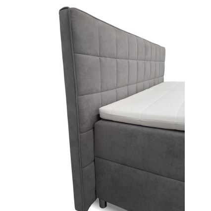 Letto imbottito regolabile elettricamente con materassi e topper HELEN 180x200 cm grigio