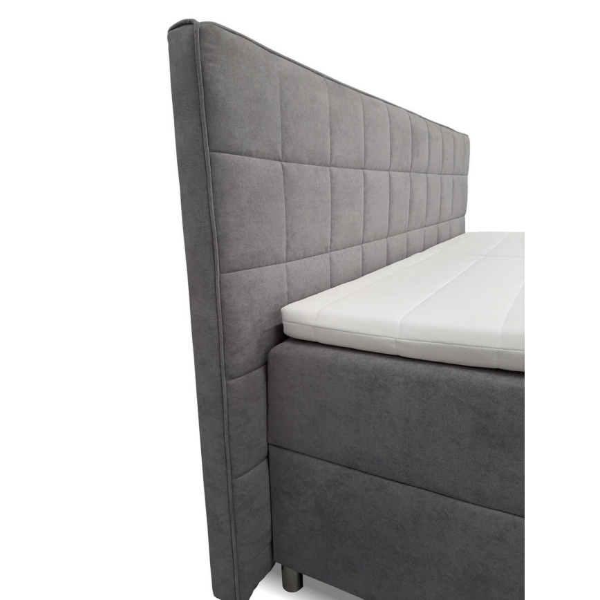 Letto imbottito regolabile elettricamente con materassi e topper HELEN 180x200 cm grigio
