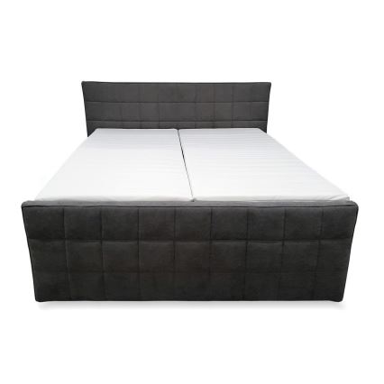 Letto imbottito regolabile elettricamente con materassi e topper HELEN 180x200 cm grigio