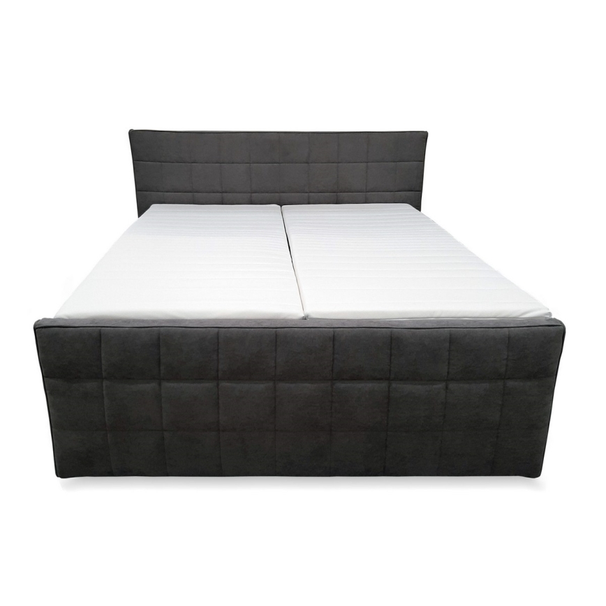 Letto imbottito regolabile elettricamente con materassi e topper HELEN 180x200 cm grigio