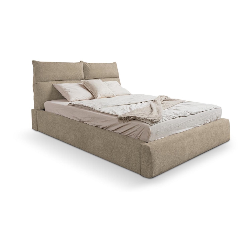 Letto imbottito senza materasso BASIL 160x200 cm beige