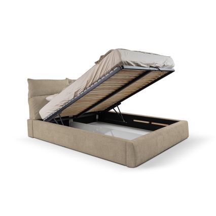 Letto imbottito senza materasso BASIL 180x200 cm beige