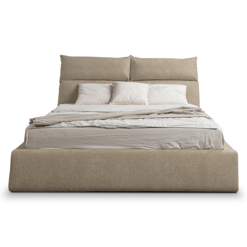 Letto imbottito senza materasso BASIL 180x200 cm beige