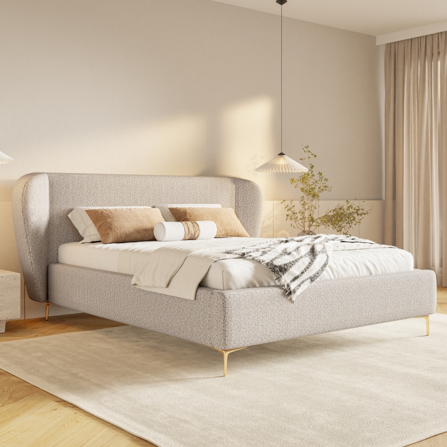 Letto imbottito senza materasso DALIA 180x200 cm beige
