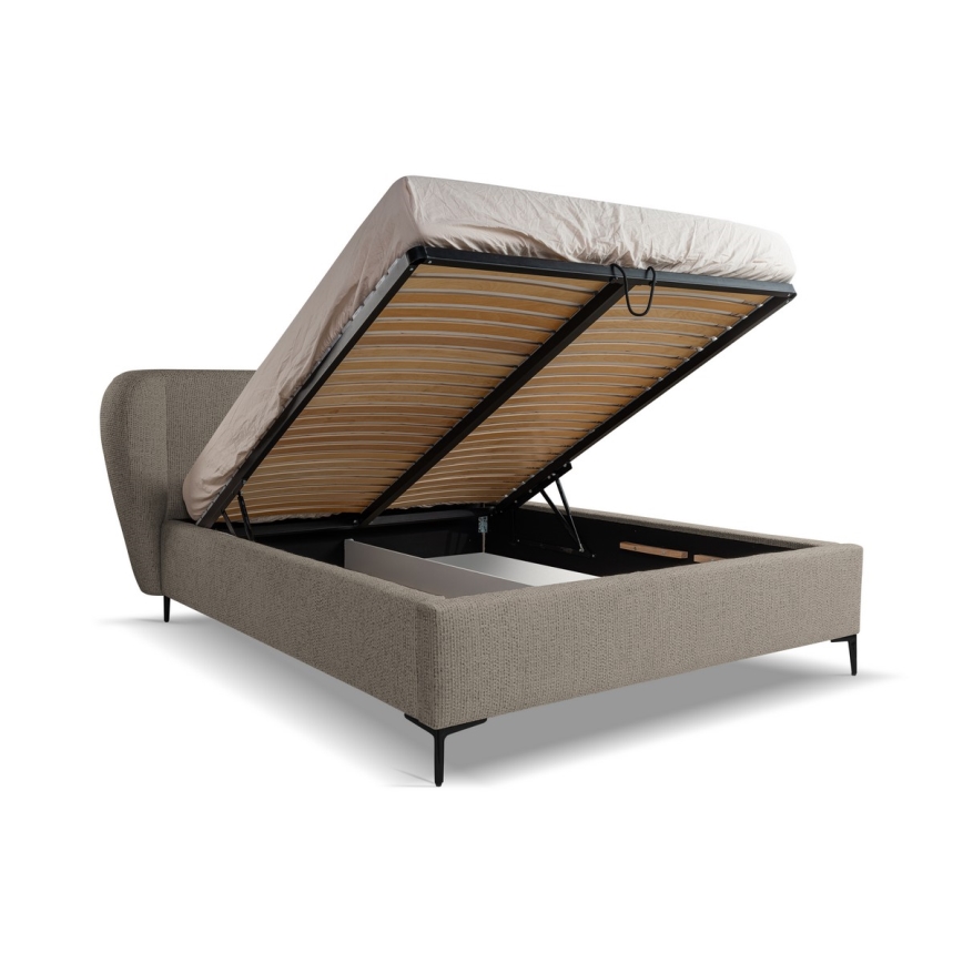 Letto imbottito senza materasso DALIA 180x200 cm grigio