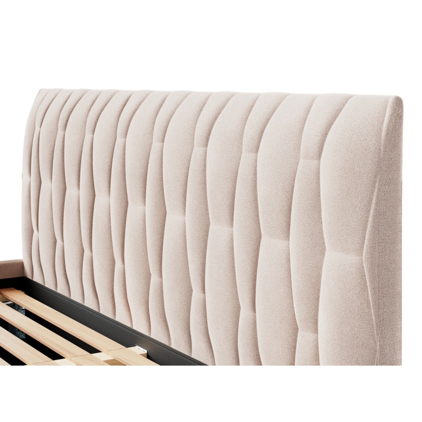 Letto imbottito senza materasso FLORA 160x200 cm beige