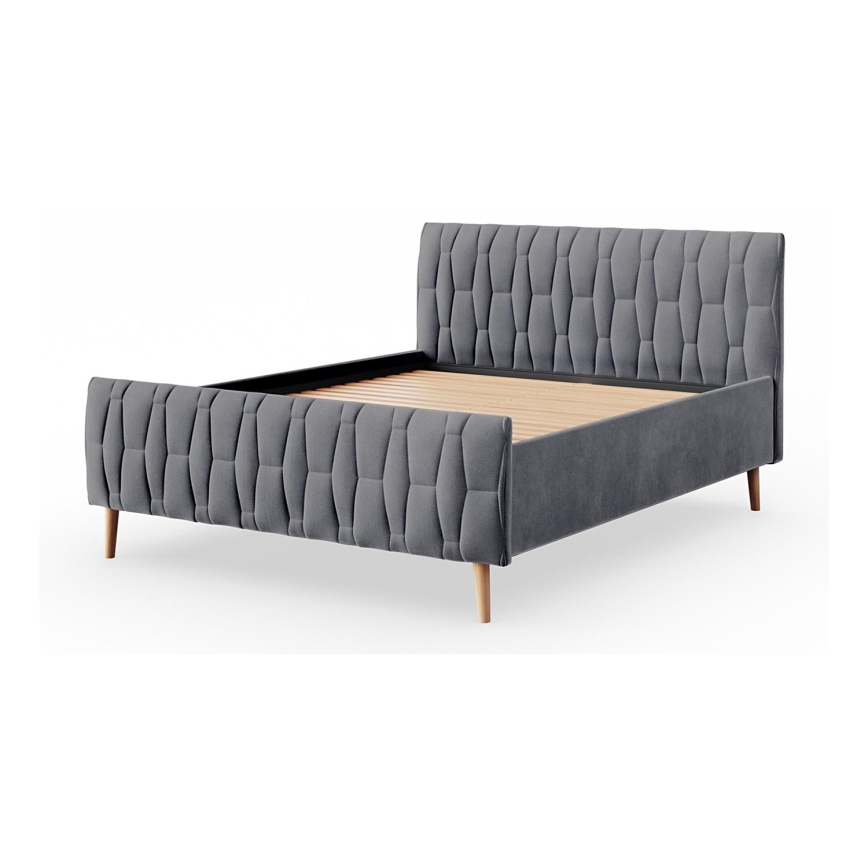 Letto imbottito senza materasso FLORA 180x200 cm grigio