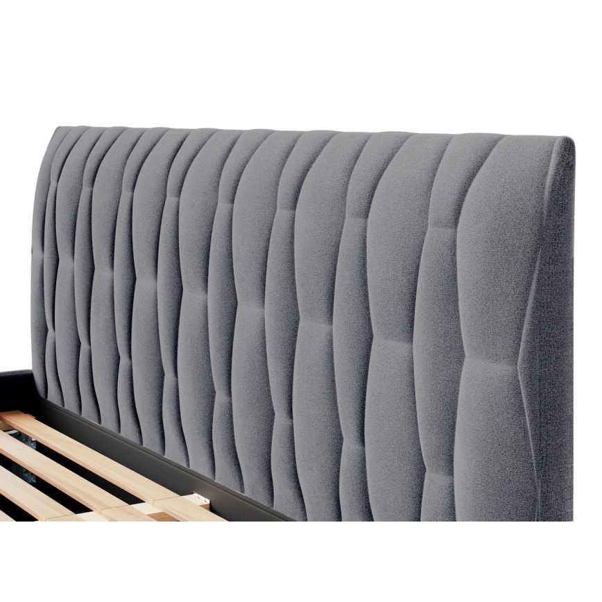 Letto imbottito senza materasso FLORA 180x200 cm grigio