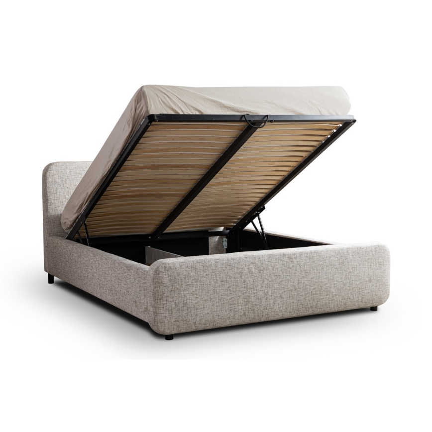 Letto imbottito senza materasso LAJLA 160x200 cm beige