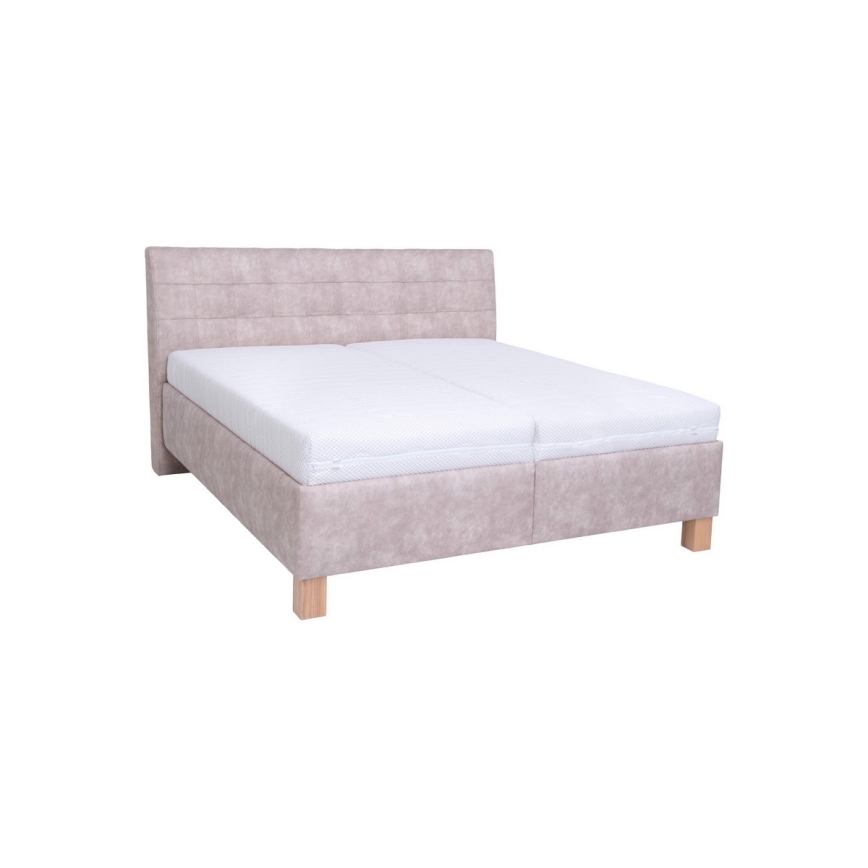 Letto imbottito VIOLET 160x200 cm con materasso e contenitore, beige