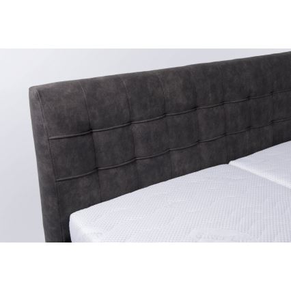 Letto imbottito VIOLET 180x200 cm con materasso e contenitore grigio scuro