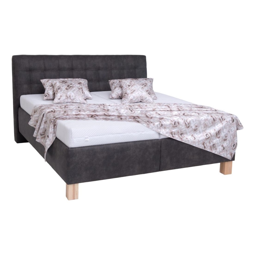 Letto imbottito VIOLET con contenitore senza materasso 180x200 cm grigio scuro