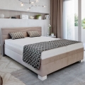 Letto imbottito WINDSOR con materasso 180x200 cm beige