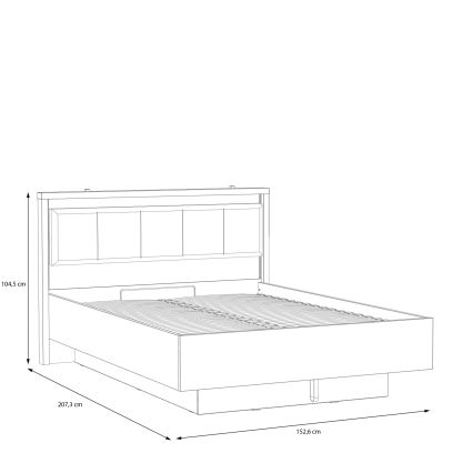 Letto matrimoniale con contenitore OREN 140x200 cm marrone/nero