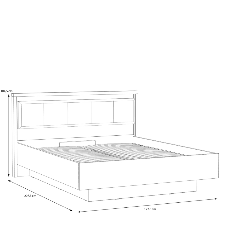Letto matrimoniale con contenitore OREN 160x200 cm marrone/nero