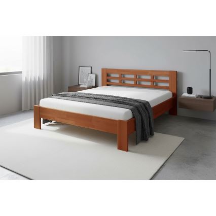 Letto matrimoniale in legno massello ANGELA 180x200 cm, noce scuro