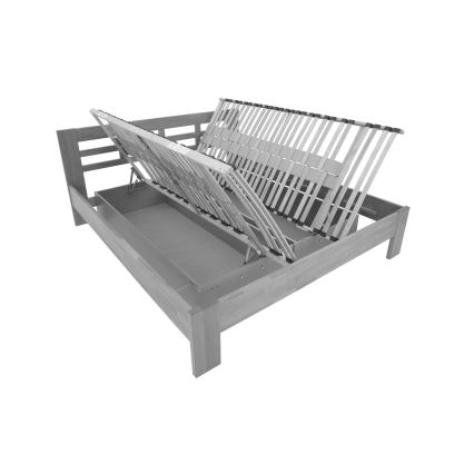 Letto matrimoniale in legno massello con spazio di stoccaggio ANGELA 180x200 cm faggio