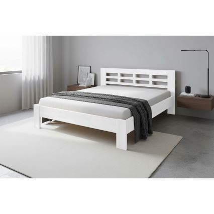Letto matrimoniale in legno massiccio ANGELA 180x200 cm bianco
