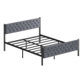 Letto matrimoniale in metallo KAROM 120x200 cm, grigio, portata massima 120 kg