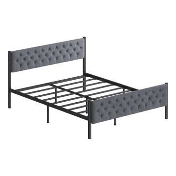 Letto matrimoniale in metallo KAROM 120x200 cm, grigio, portata massima 120 kg