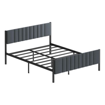Letto matrimoniale in metallo LUNOR 120x200 cm antracite, portata massima 120 kg