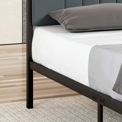 Letto matrimoniale in metallo LUNOR 120x200 cm antracite, portata massima 120 kg