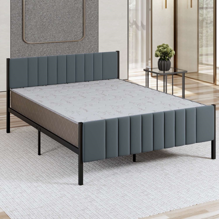 Letto matrimoniale in metallo LUNOR 120x200 cm antracite, portata massima 120 kg