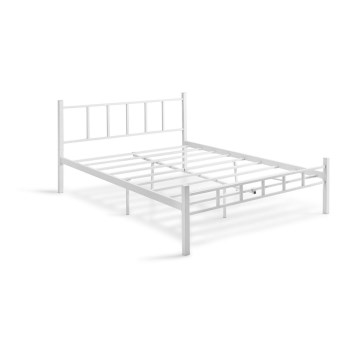 Letto matrimoniale in metallo ORMEL 120x200 cm, bianco, portata 120 kg