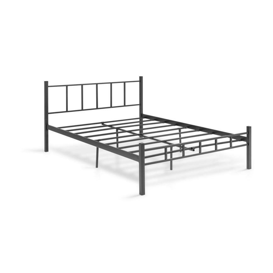 Letto matrimoniale in metallo ORMEL 160x200 cm, nero, portata fino a 200 kg