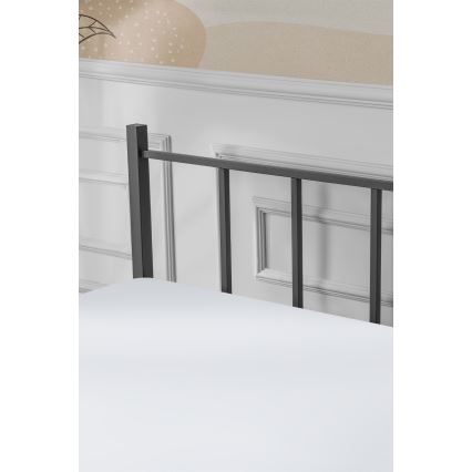 Letto matrimoniale in metallo ORMEL 160x200 cm, nero, portata fino a 200 kg
