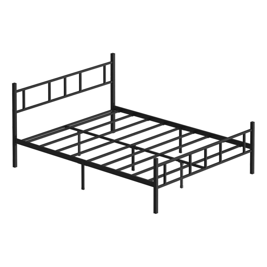 Letto matrimoniale in metallo PIRON 120x200 cm, nero, portata 120 kg