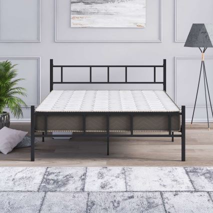 Letto matrimoniale in metallo PIRON 120x200 cm, nero, portata 120 kg