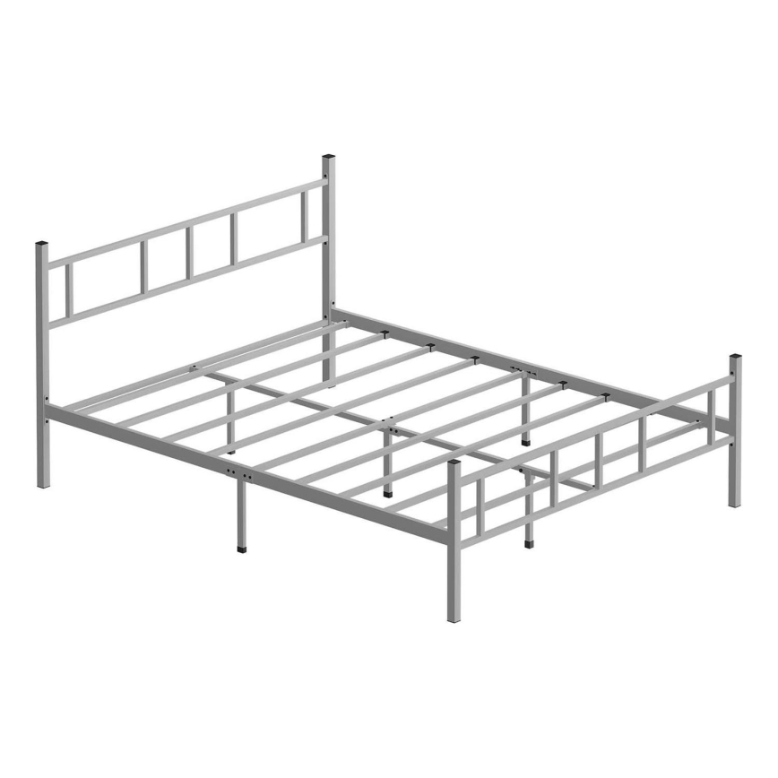 Letto matrimoniale in metallo PIRON 140x200 cm, bianco, portata massima 200 kg
