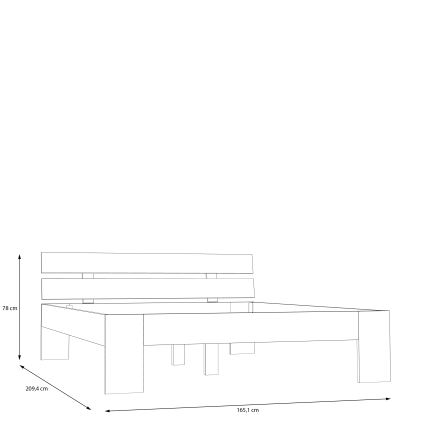 Letto matrimoniale PIROA 160x200 cm beige