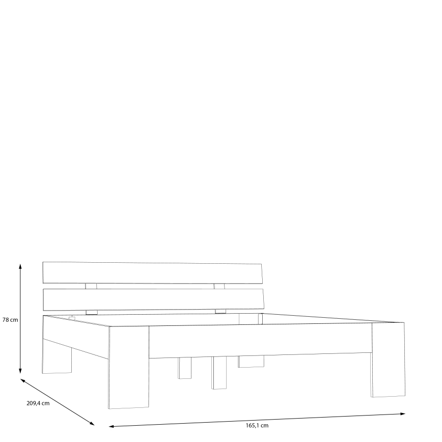 Letto matrimoniale PIROA 160x200 cm beige