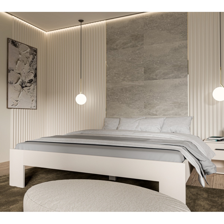 Letto matrimoniale PIROA 180x200 cm beige