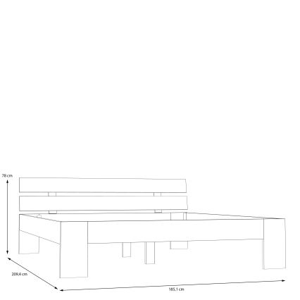 Letto matrimoniale PIROA 180x200 cm beige